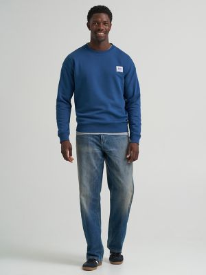 Men's Relaxed Fit Essential Workwear Sweatshirt in Insiginia Blue