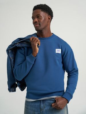 Men's Relaxed Fit Essential Workwear Sweatshirt in Insiginia Blue