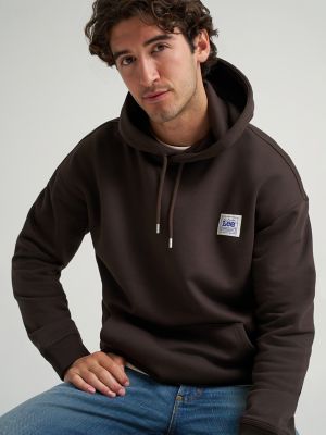 Men's Relaxed Fit Essential Workwear Hoodie in Chocolate Torte