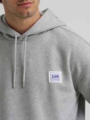 Men's Relaxed Fit Essential Workwear Hoodie in Mid Grey Mele