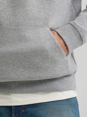Men's Relaxed Fit Essential Workwear Hoodie in Mid Grey Mele