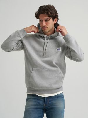 Men's Relaxed Fit Essential Workwear Hoodie in Mid Grey Mele
