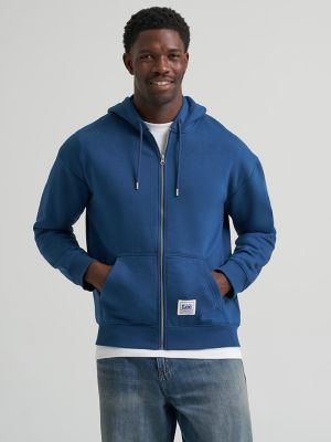 Men's Relaxed Fit Essential Workwear Full Zip Jacket in Insiginia Blue