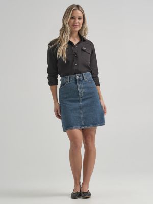 Womens Lee x JCrew Denim Skirt:Medium Wash:27 alternative view