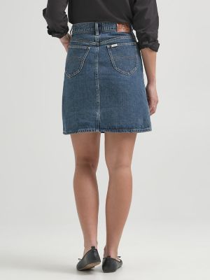 Womens Lee x JCrew Denim Skirt:Medium Wash:27 alternative view 3
