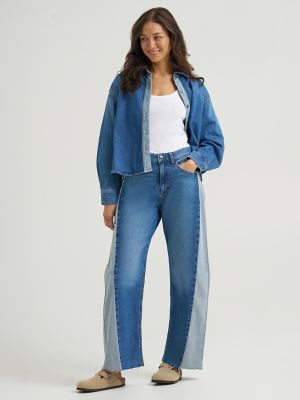 Women's Heritage Denim Drapey Shirt in River Fade Top