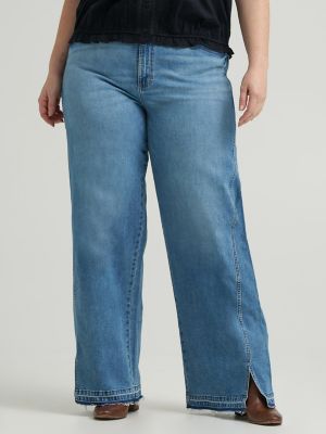 Women's Heritage Slit Hem Loose Straight Jean (Plus)