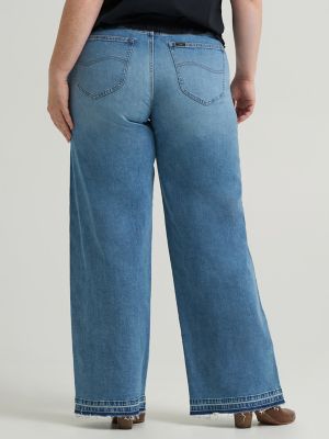 Women's Heritage Slit Hem Loose Straight Jean (Plus)