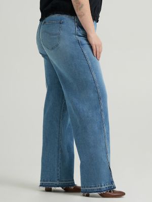 Women's Heritage Slit Hem Loose Straight Jean (Plus)