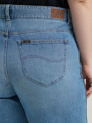 Women's Heritage Slit Hem Loose Straight Jean (Plus)