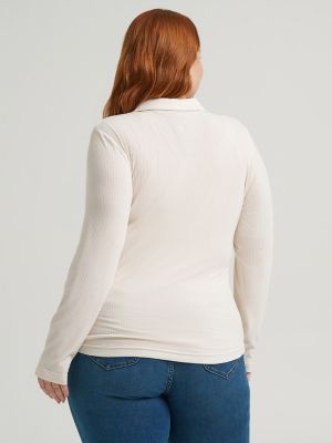 Women's Heritage Rib Knit Collar Top (Plus)