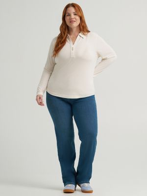 Women's Heritage Rib Knit Collar Top (Plus)