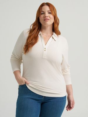 Women's Heritage Rib Knit Collar Top (Plus)