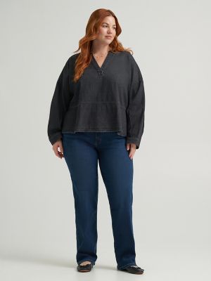 Women's Heritage Loose Popover V-Neck Top (Plus)
