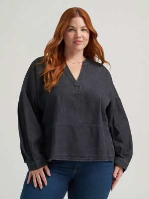 Women's Heritage Loose Popover V-Neck Top (Plus)