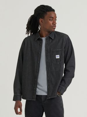 Men's One Pocket Denim Chore Shirt