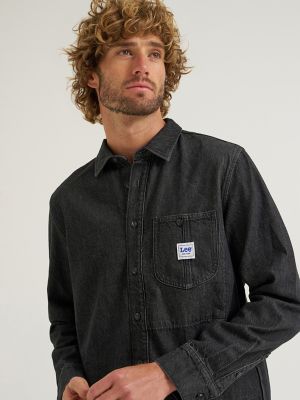 Men's One Pocket Denim Chore Shirt