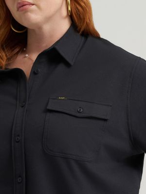 Women's Heritage Loose Crop Button Down Shirt (Plus)