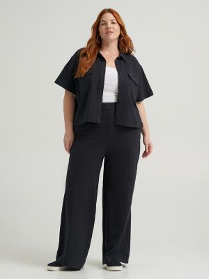 Women's Heritage Loose Crop Button Down Shirt (Plus)