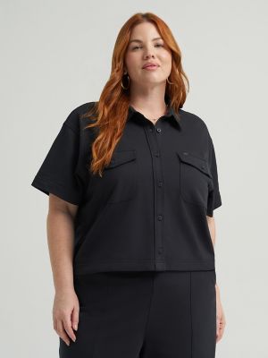 Women's Heritage Loose Crop Button Down Shirt (Plus)