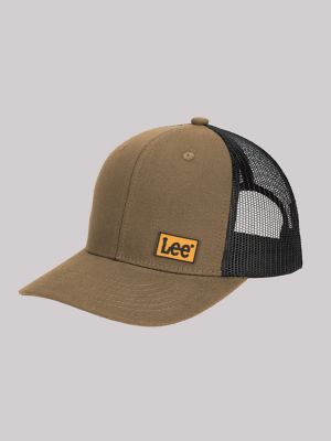 Men's Rubber Logo Patch Mesh Hat in Tan