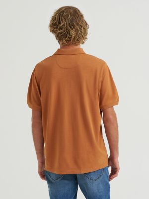 Men's Solid Mini Pique Polo Shirt in Sugar Almond