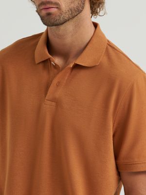 Men's Solid Mini Pique Polo Shirt in Sugar Almond