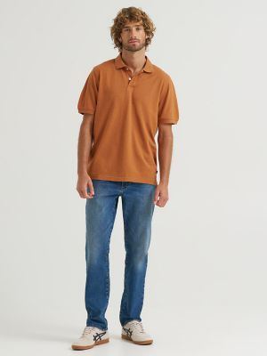 Men's Solid Mini Pique Polo Shirt in Sugar Almond
