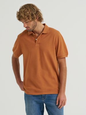 Men's Solid Mini Pique Polo Shirt in Sugar Almond