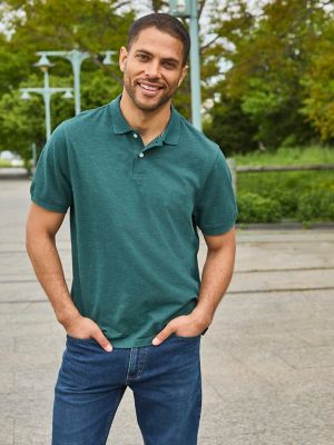 Men's Solid Mini Pique Polo Shirt