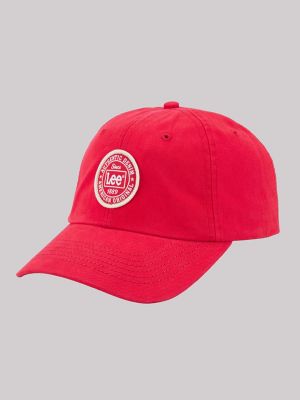 Women's Round Logo Patch Hat in Red