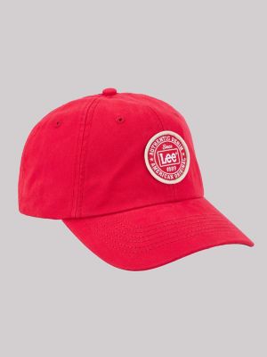 Women's Round Logo Patch Hat in Red