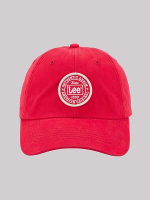 Women's Round Logo Patch Hat in Red
