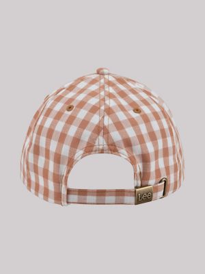 Women's Gingham Logo Hat in Tan