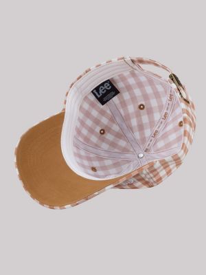 Women's Gingham Logo Hat in Tan