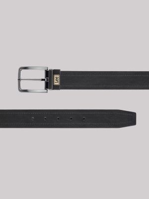 Men's Logo Stamped Reversible Belt in Black Brown