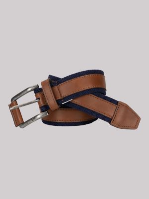 Men's Contrast Center Canvas Belt in Khaki - thumbnail 9