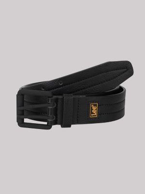 Men's Double Prong Square Buckle Belt in Black