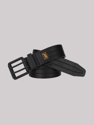 Men's Double Prong Square Buckle Belt in Black