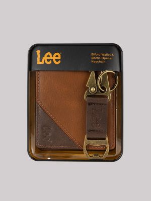Men's Bifold Wallet with Bottle Opener Gift Set