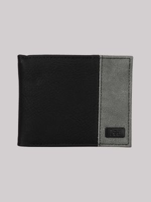 Men's Bifold Wallet with Stamped Logo Key Chain Gift Set