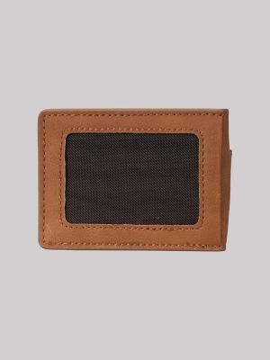 Men's Embossed Passcase Wallet in Cognac