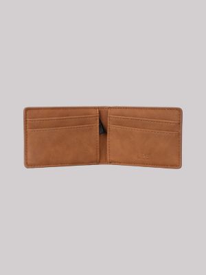 Men's Embossed Passcase Wallet in Cognac