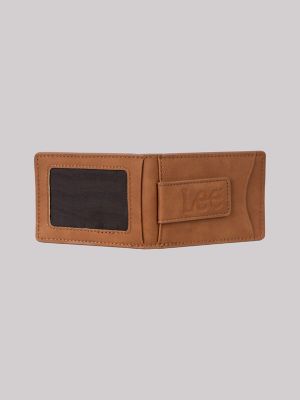 Men's Embossed Passcase Wallet in Cognac