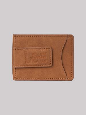 Men's Embossed Passcase Wallet in Cognac