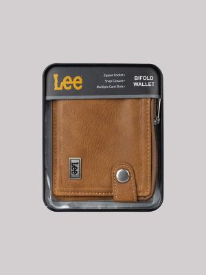 Men's Snap Bifold Wallet in Brown