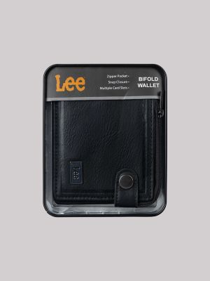 Men's Snap Bifold Wallet in Black
