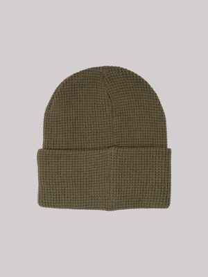 Men's Logo Patch Cuffed Beanie Set