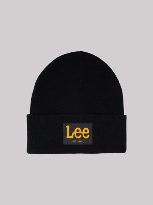 Men's Logo Patch Cuffed Beanie Set