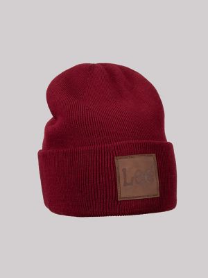 Leather Logo Patch Beanie